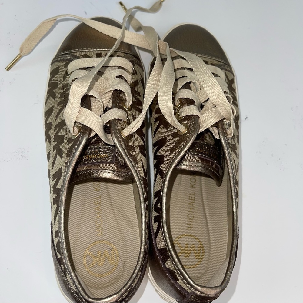 Michael Kors City Sneaker Signature Jacquard Bronze 7 - Picture 14 of 17